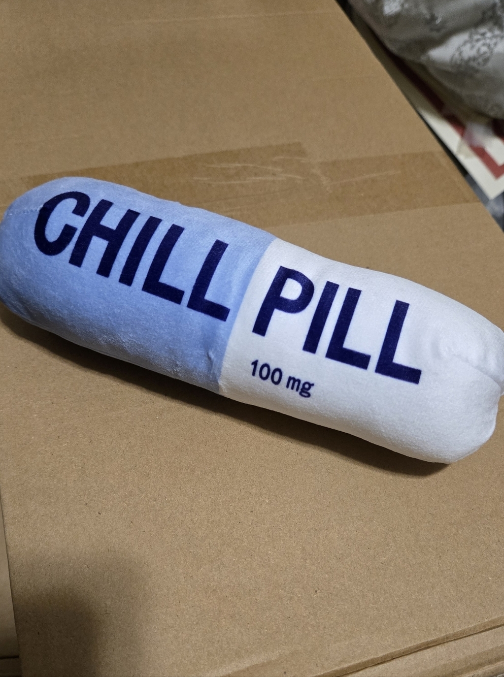 Chill Pill Novelty Squeak Toy - Blue & White